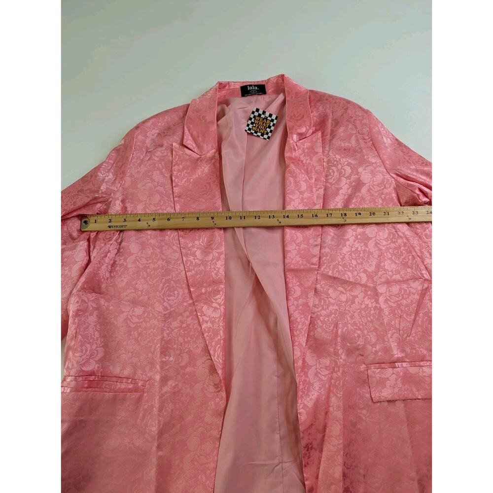 NWT Dressed in Lala Blazer Pink Jacquard Floral Lucky Girl Blazer Jacket Size L - Picture 4 of 9